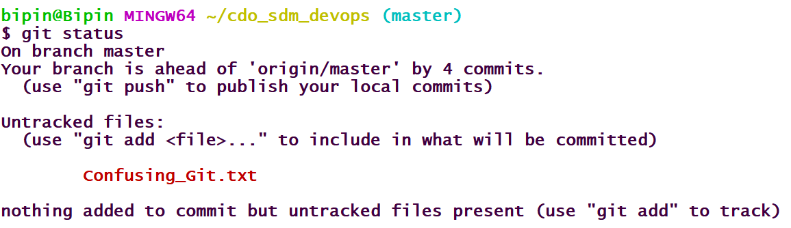 Nothing Added To Commit But Untracked Files Present
