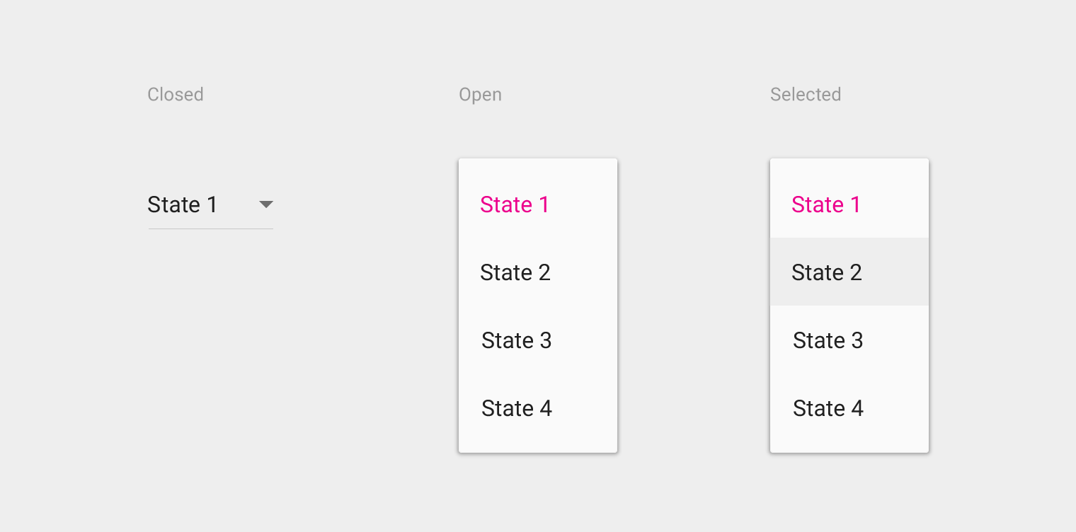 mobile application What component to use when selecting from 9