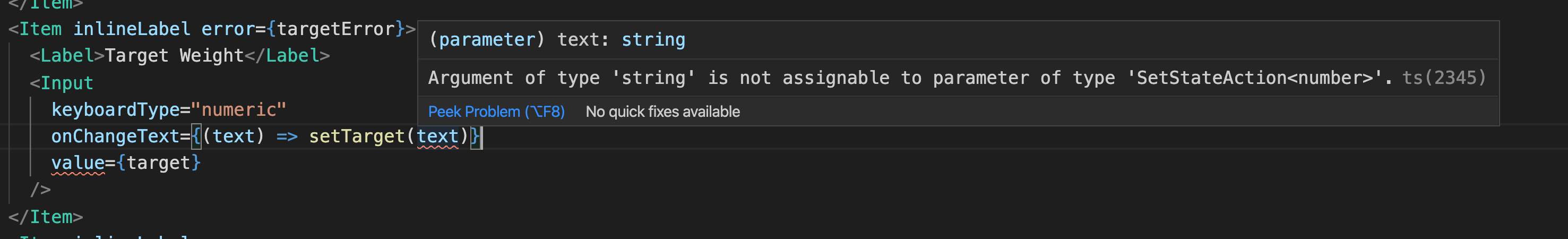 typescript Nativebase React Native why can't i pass a