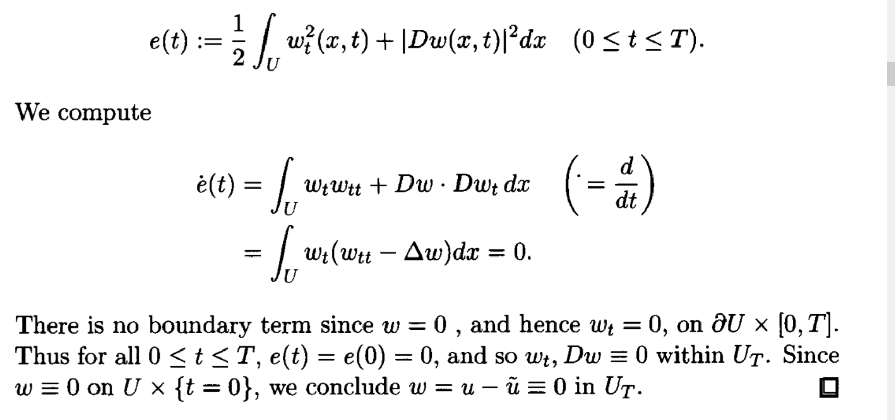 partial differential equations Uniqueness and finite propagation with