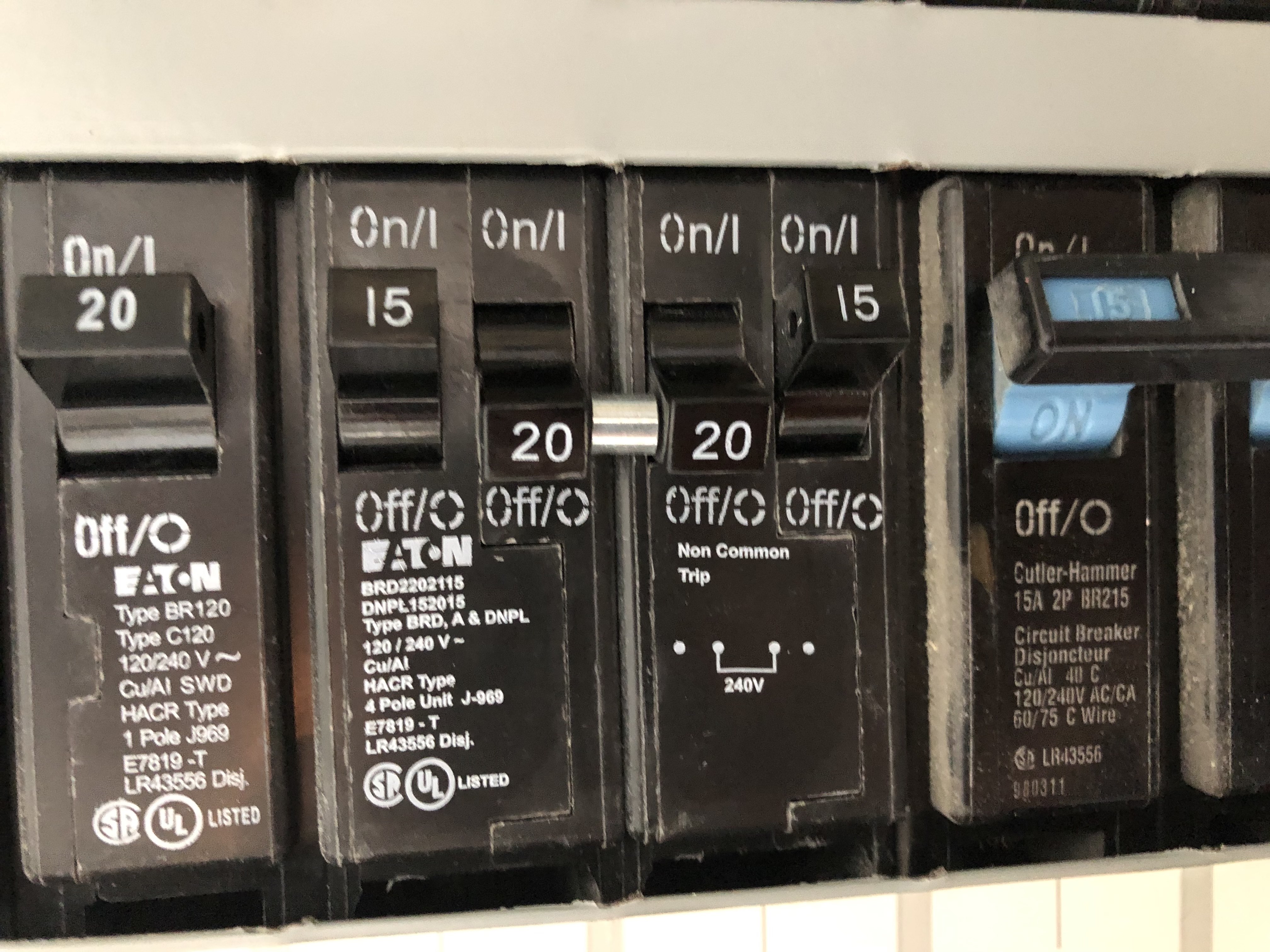 How many amps can 240v handletied breakers provide? Home Improvement