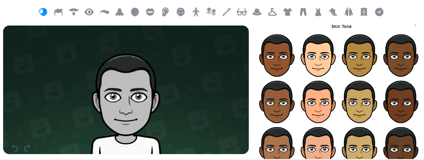 is there anything to customize avatar like bitmoji with choose face