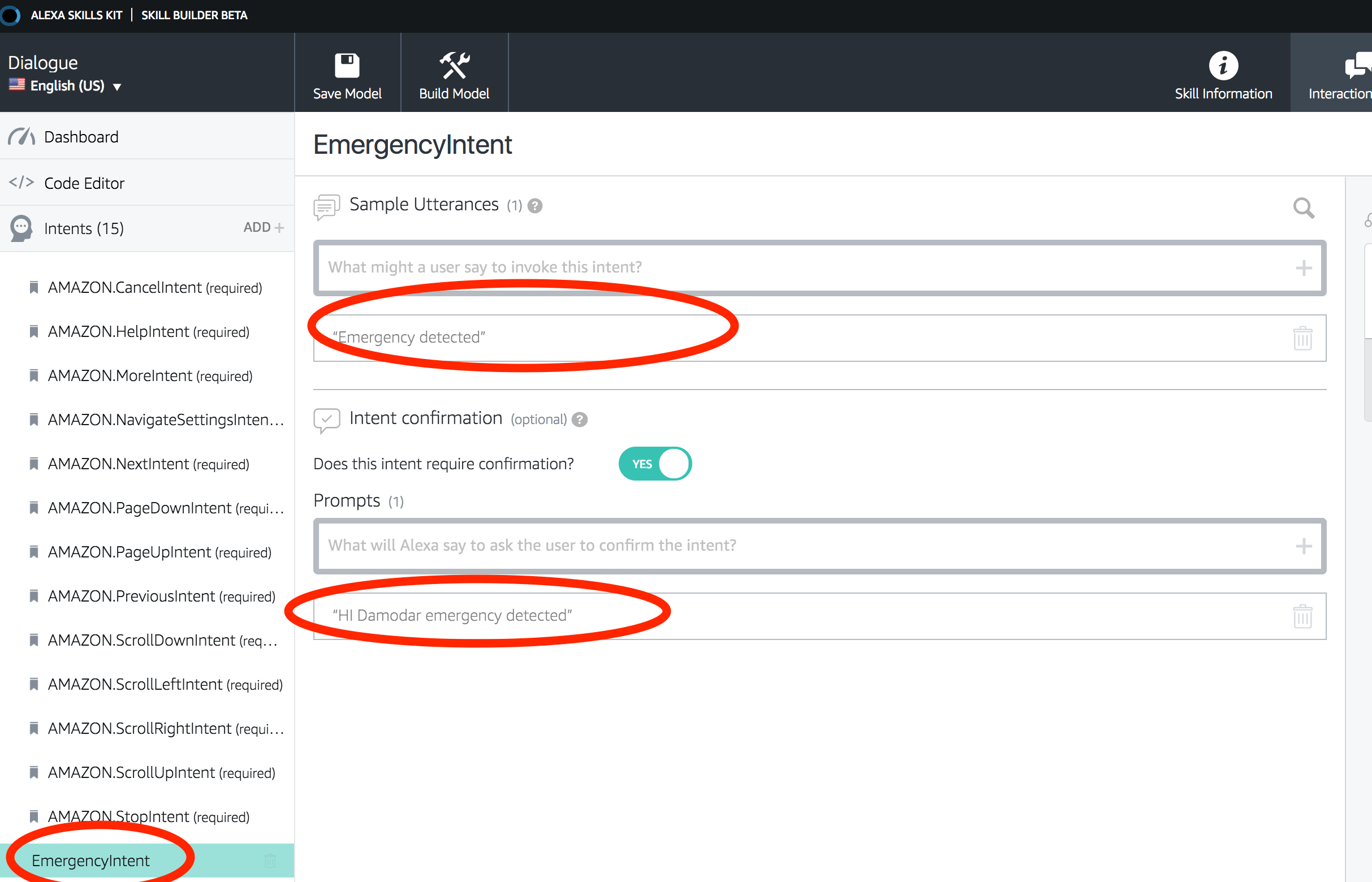 Alexa not responding for when i created skill from skill buidler