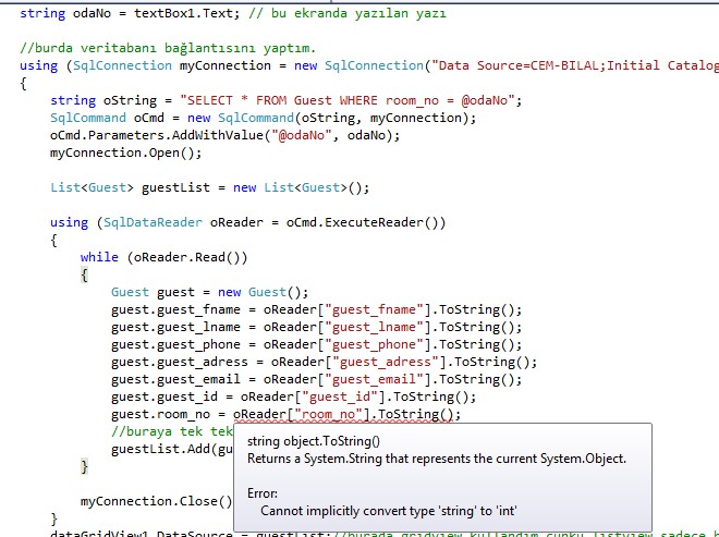 c Cannot implicitly convert type 'String' to 'Int' error on visual