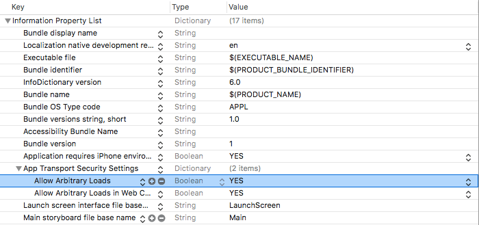 ios App Transport Security has blocked a cleartext HTTP resource