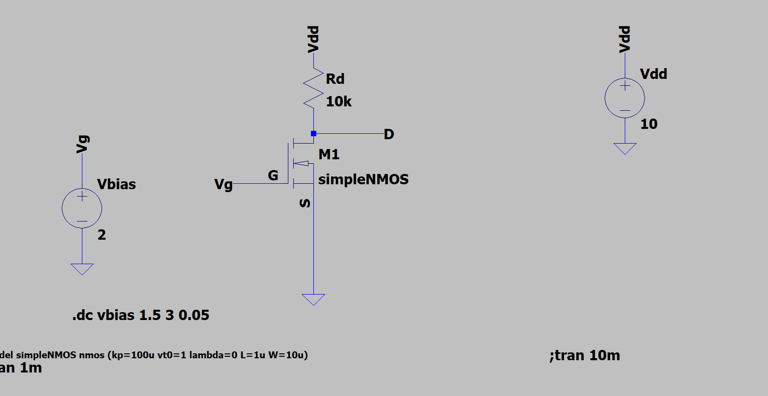 ltspice How to do NMOS modeling analysis in Spice Electrical