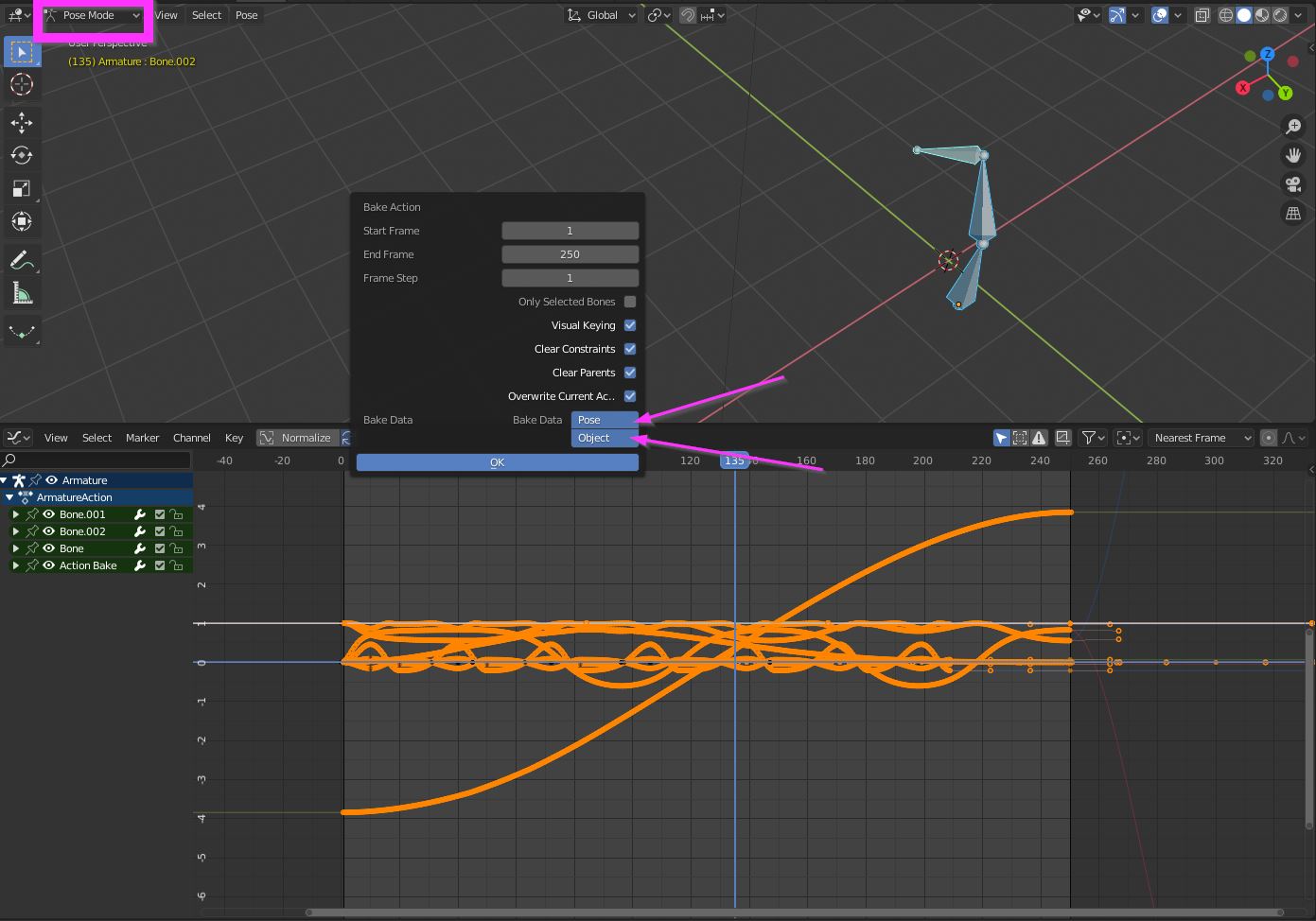animation Why does baking the armature (as an object) stop the bones