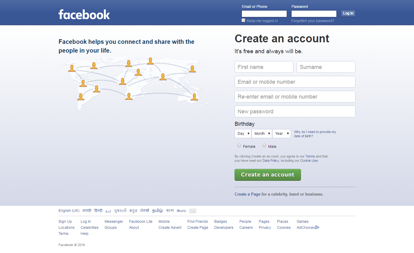 interaction design Having the register and login options on same page