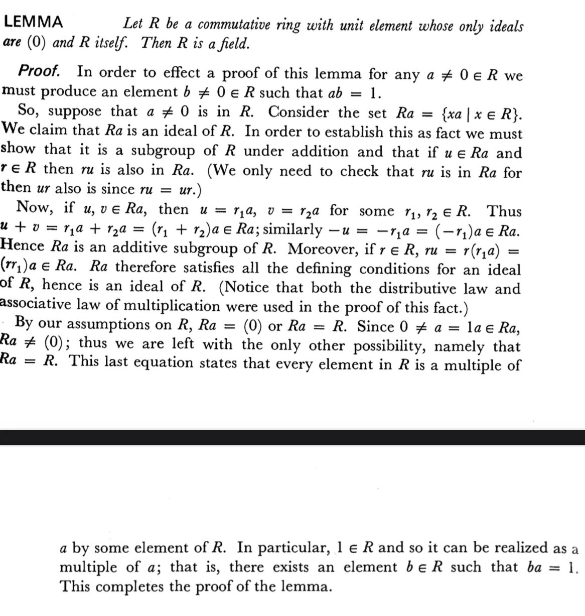 abstract algebra Let R be a commutative ring with unity and it has
