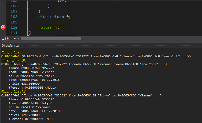 c Creating an array of structs by adding dynamically some struct
