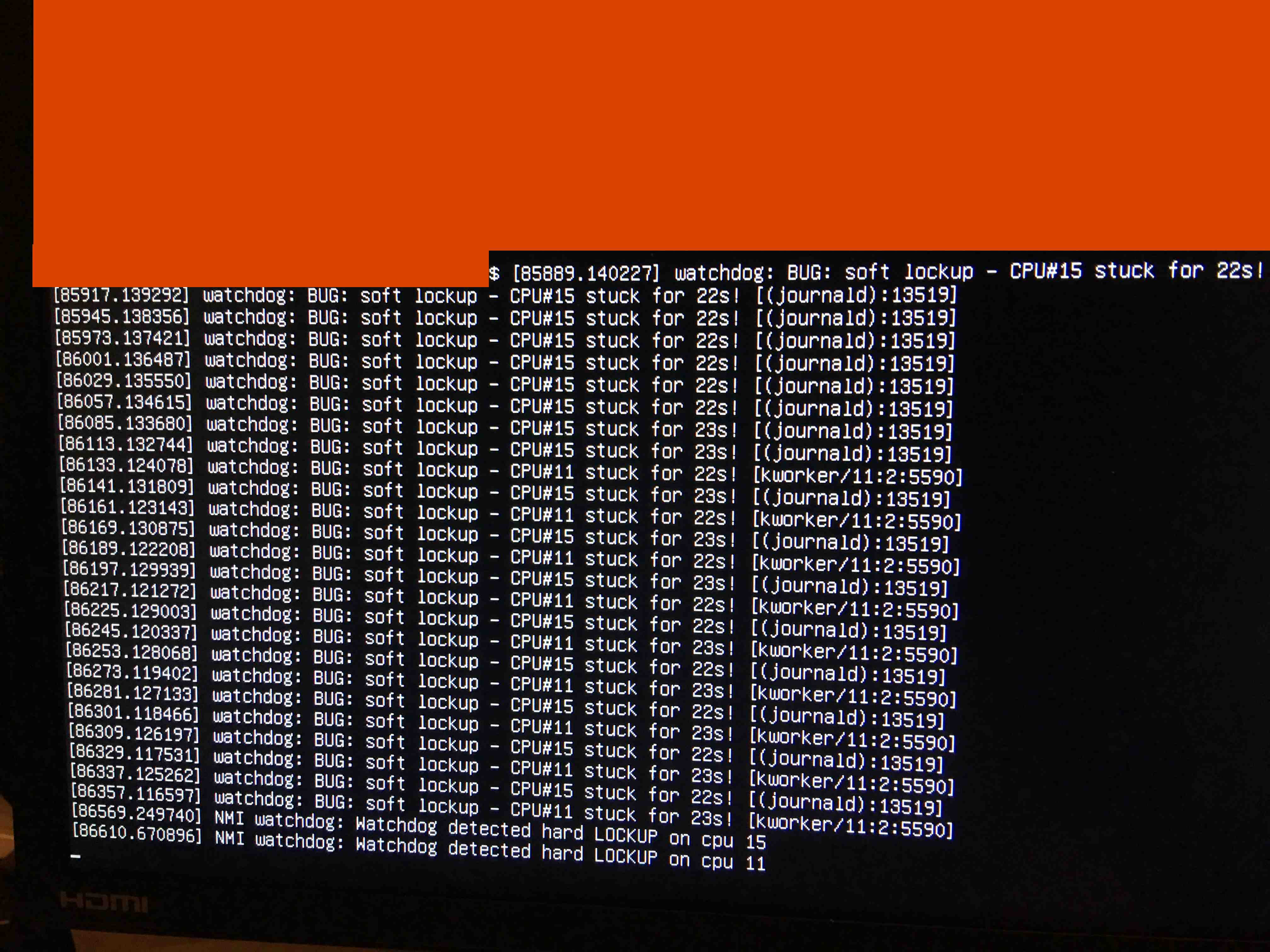 Random freezes on Ubuntu 18.04 with error "watchdog BUG soft lockup