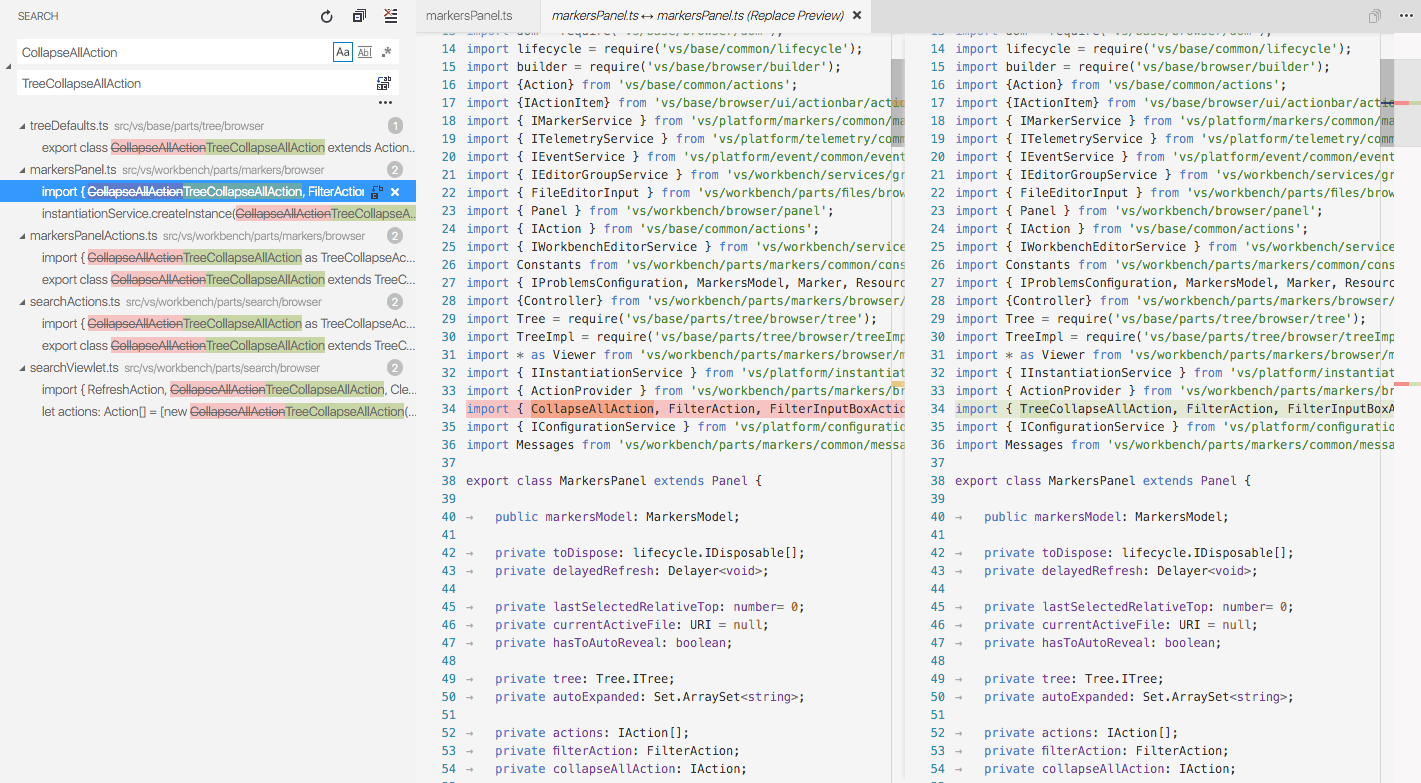 Visual Studio Code How to actually search and replace a word in all