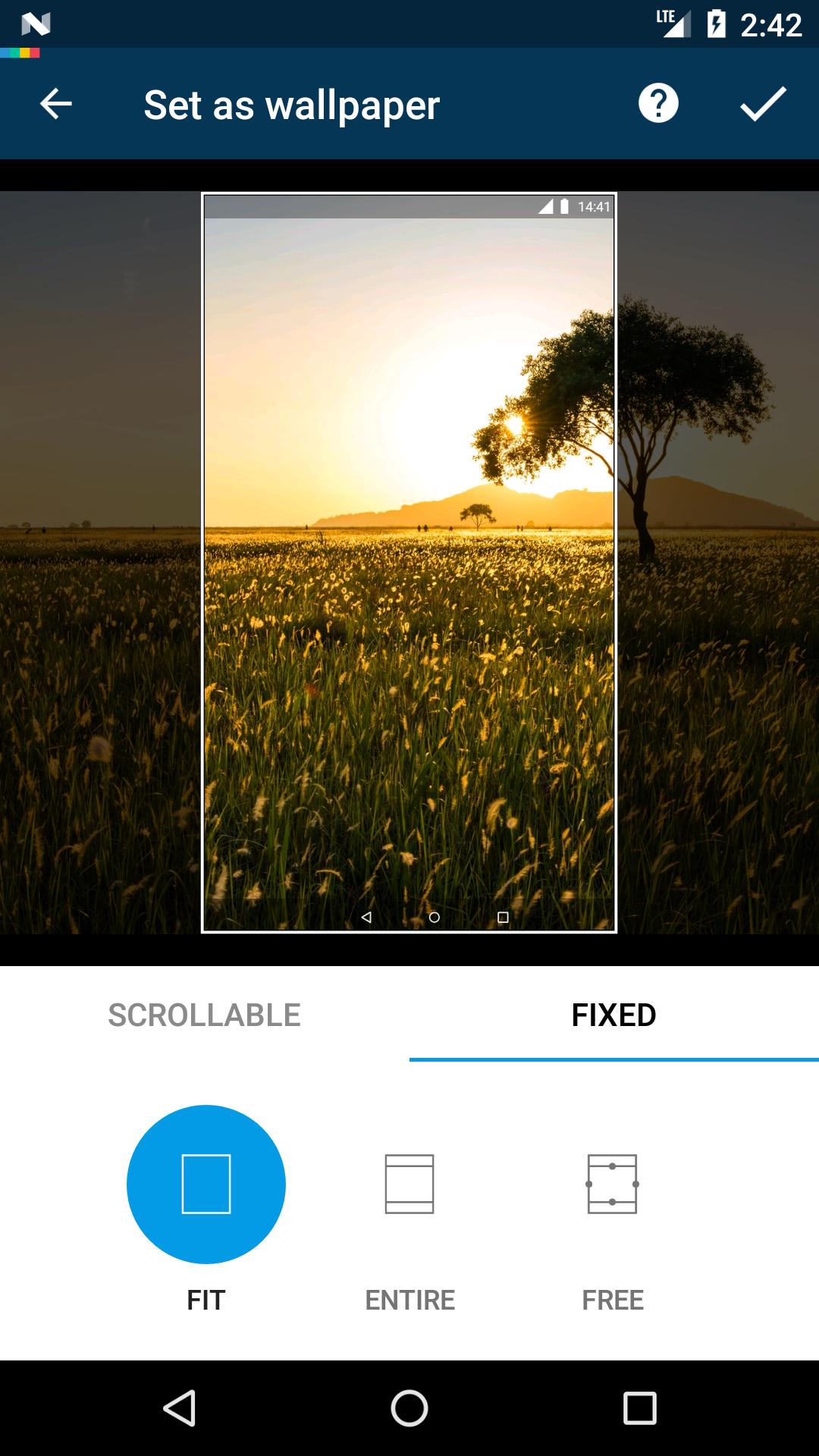 how to set wallpaper fixed and scrollable same like OGQ Backgrounds HD