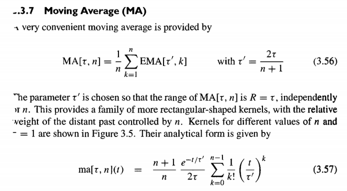 c Exponential Moving Average with different kernels Stack Overflow