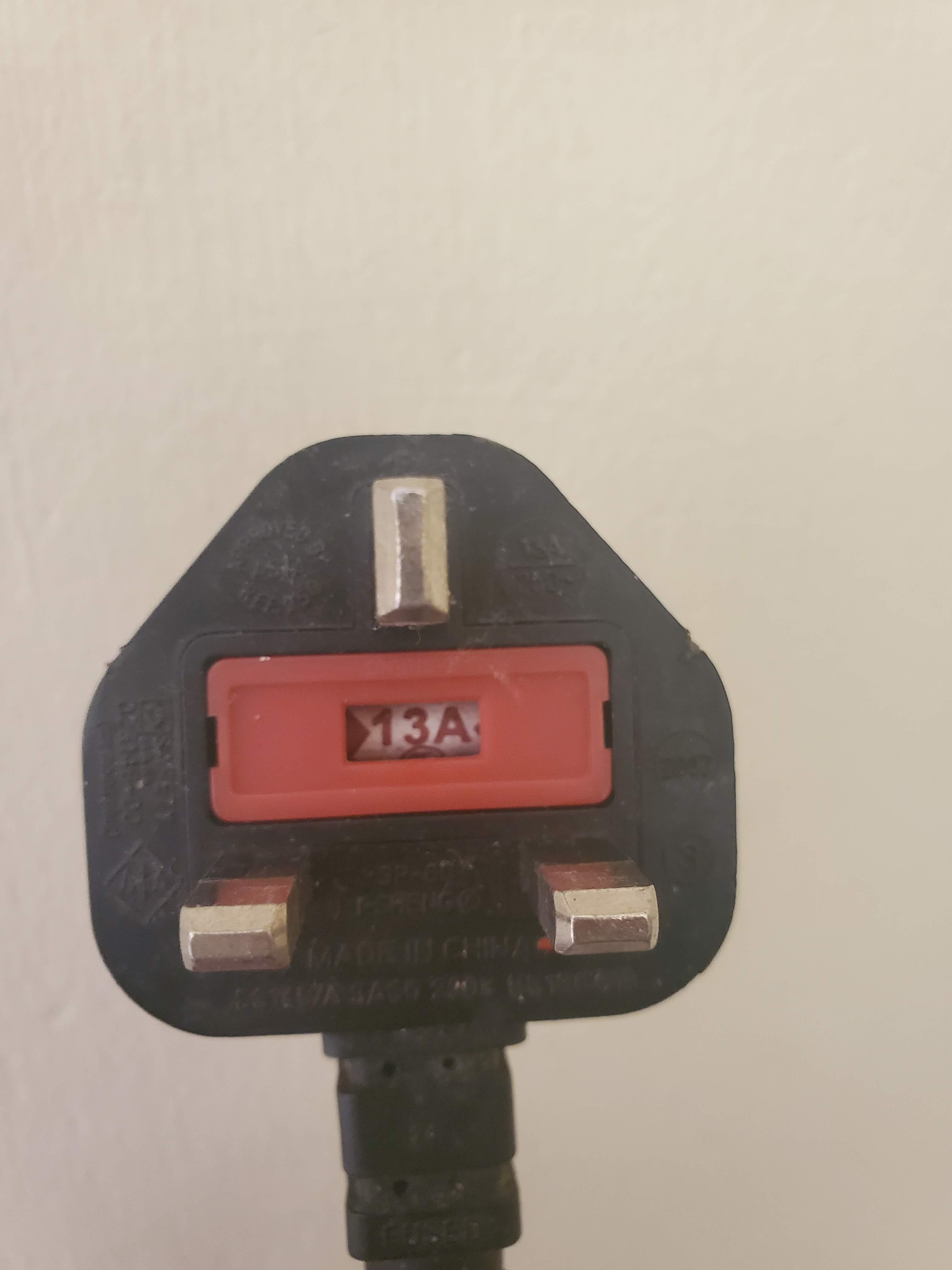 Electrical What does 13A on the computer monitor power plug means