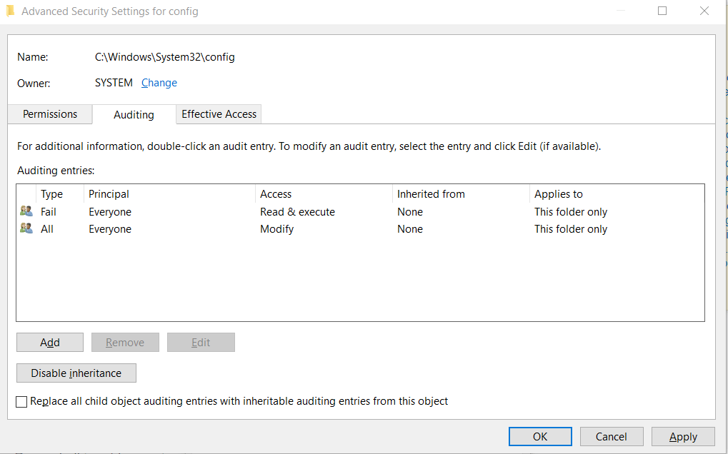 windows Auditing Success and Failure event to folder Stack Overflow