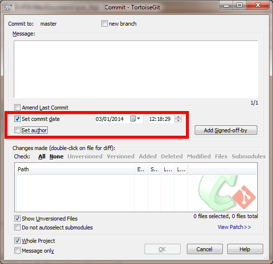 git Always add commit author and date in TortoiseGit Stack Overflow