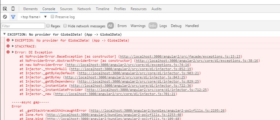 angular No provider for serviceName! > ServiceName