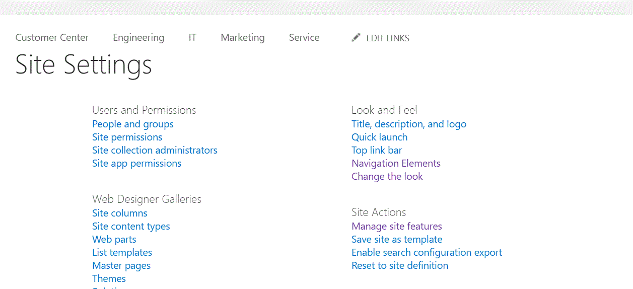 office365 Navigation settings missing in site settings. SharePoint