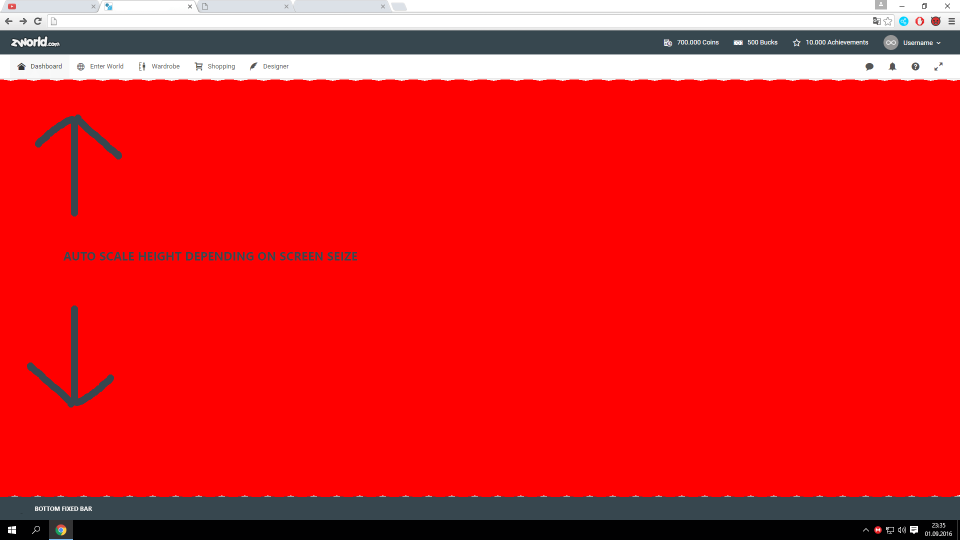 javascript get missing height from screensize of website Stack Overflow