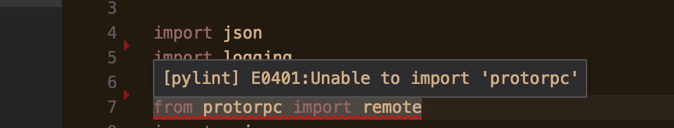 Visual Studio Code pylint Unable to import protorpc SyntaxFix