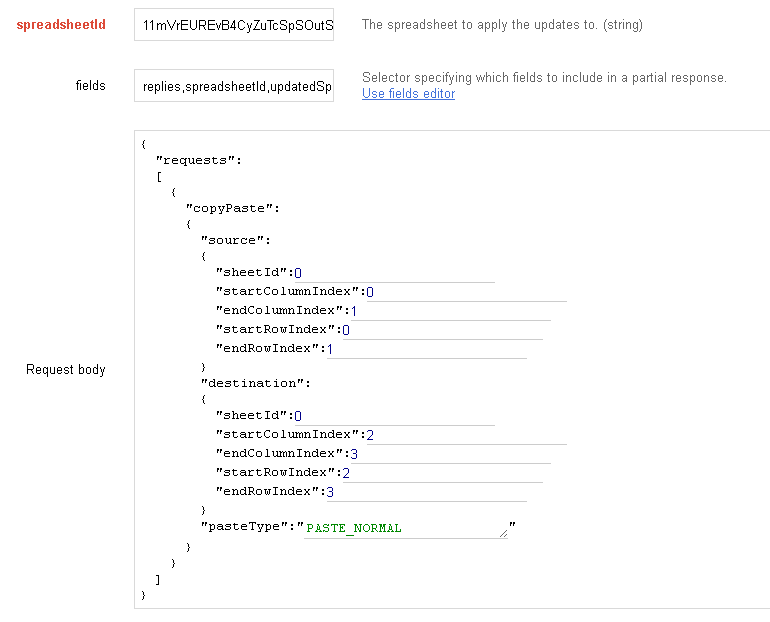 python cutPaste and copyPaste from Google Sheets Api not working