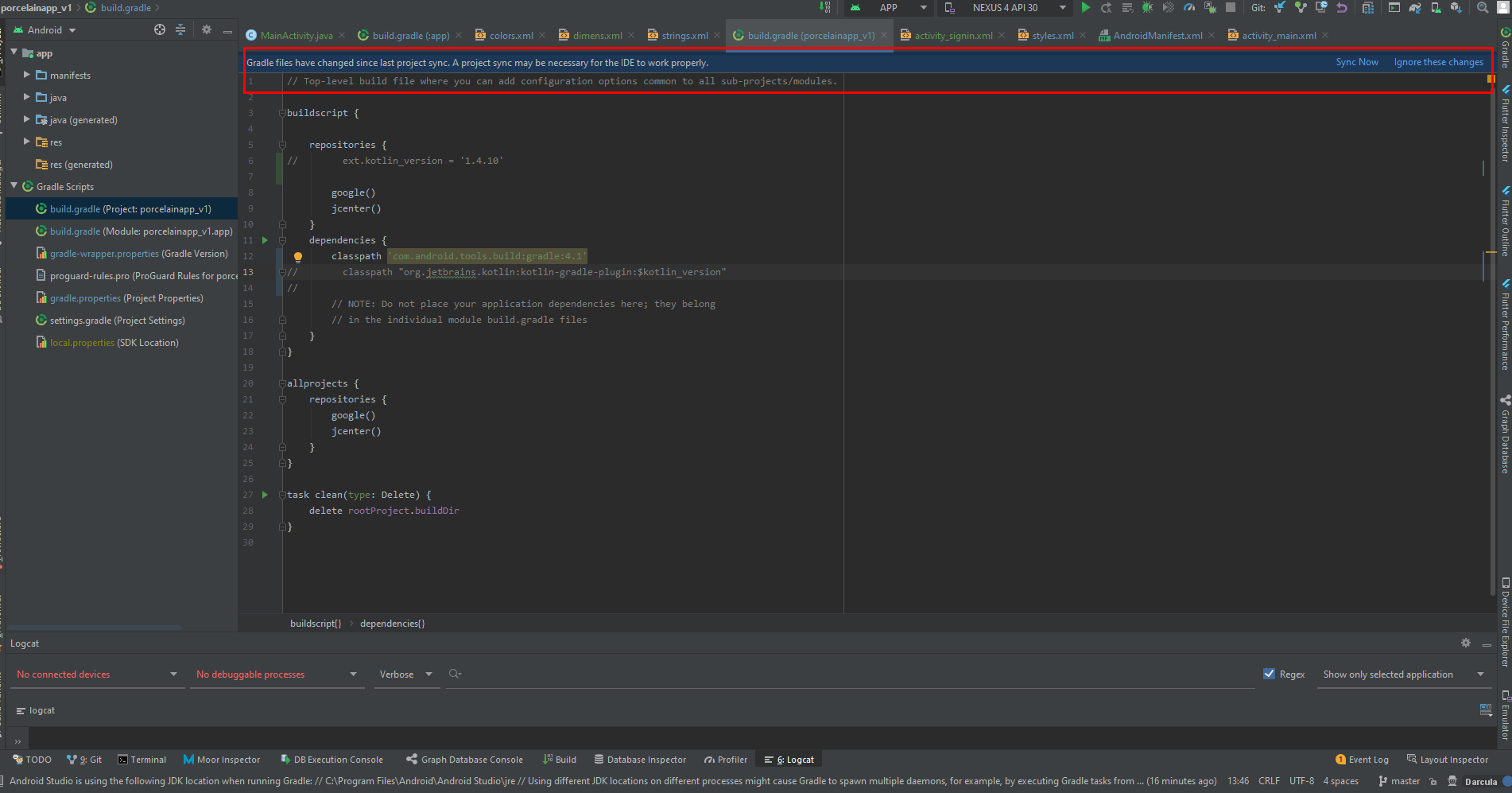 reactjs how can i run gradel sync at android studio? Stack Overflow