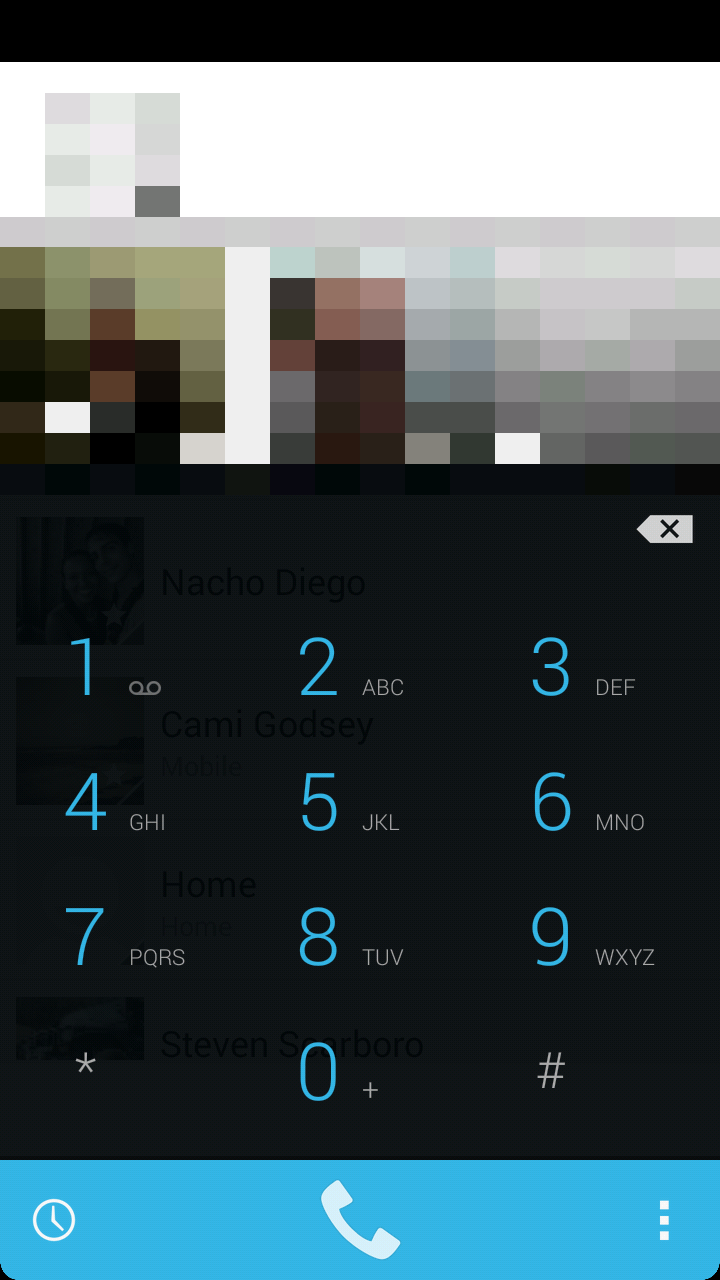 keyboard Stock dialer app on Andorid Kit Kat does not like to bring