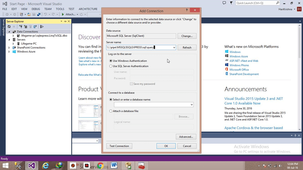 visual studio 2013 This server version is not supported. Only servers