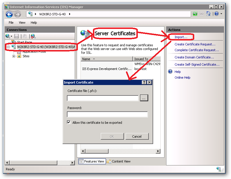 SSL cert on new IIS web server Server Fault