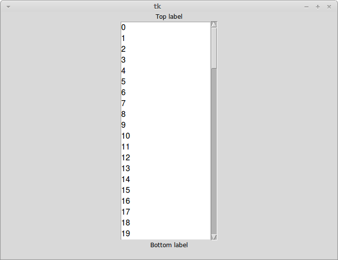 Python Tkinter Attach scrollbar to listbox as opposed to window