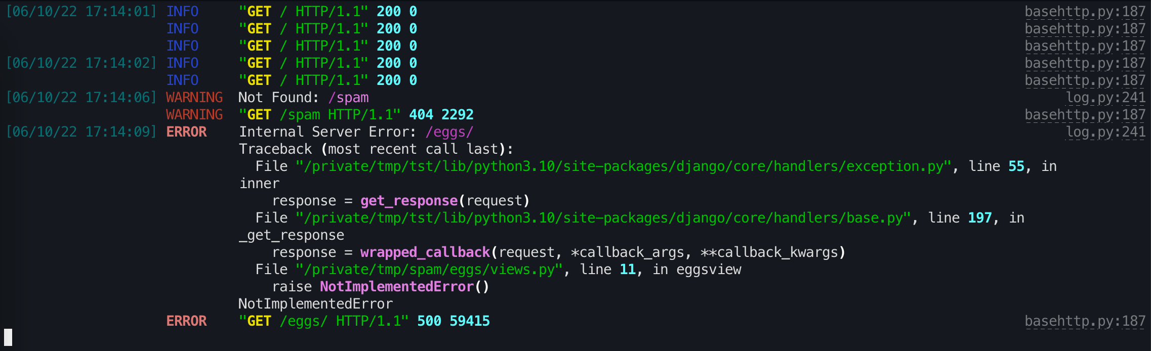 [Django]How does one make logging color in Django/Google App Engine