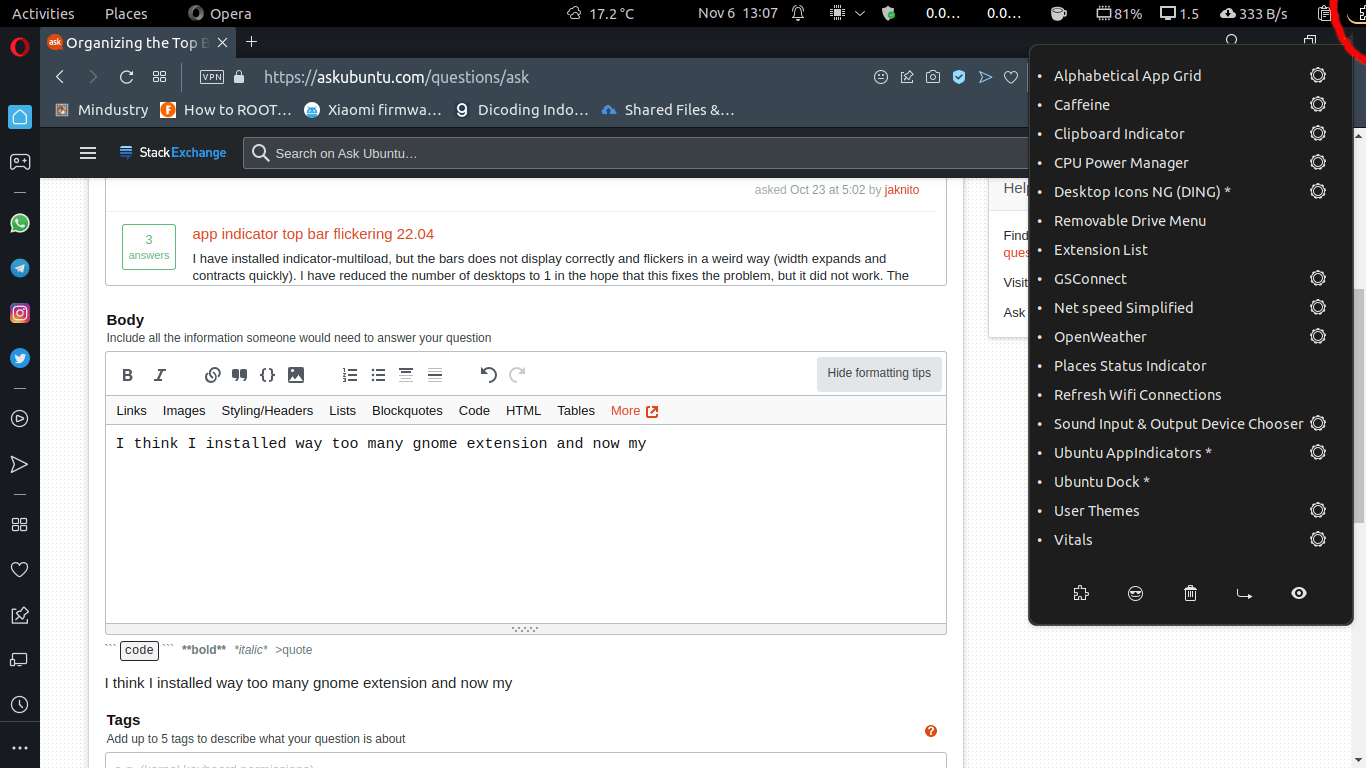 gnome Icons in top bar of Ubuntu 22.04 are out of the screen due to