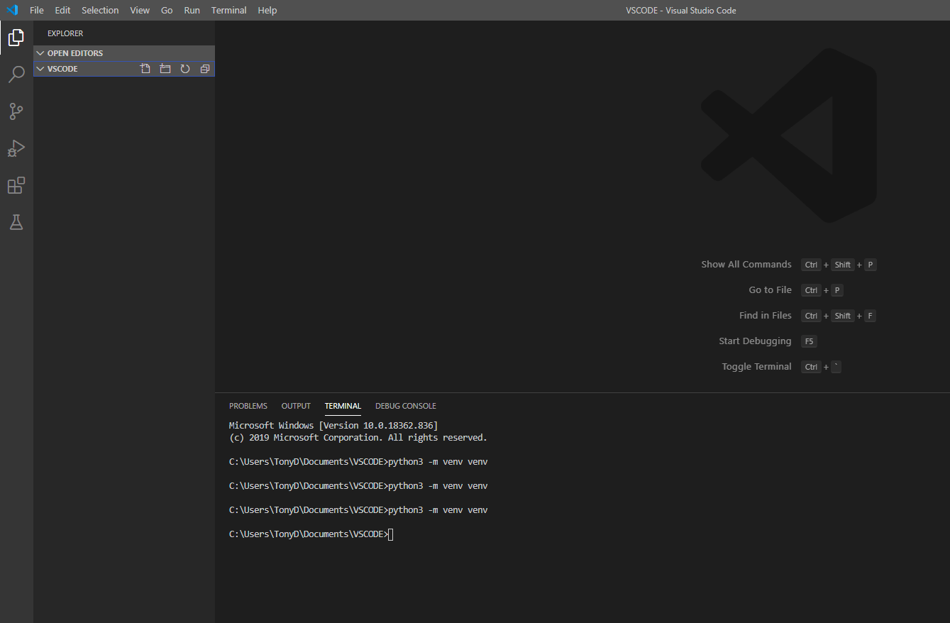 visual studio code VSCODE Python Virtual Environment Not Showing Up
