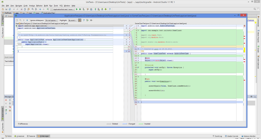 Comparing files in Android Studio Stack Overflow