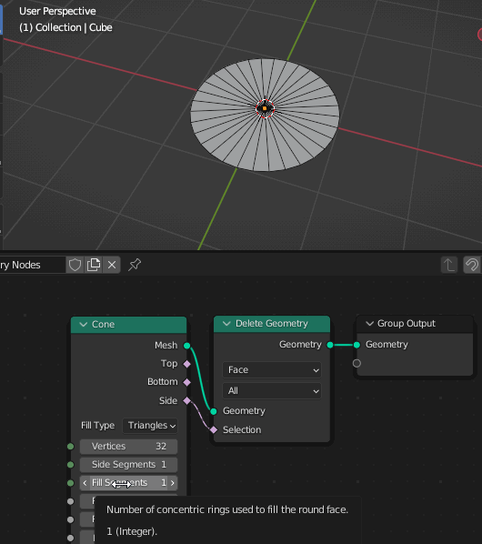 Blender circle in mesh