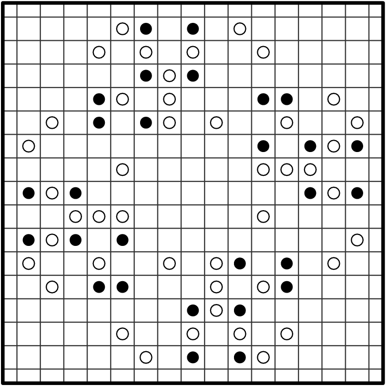 grid deduction Can you create a freefloating MASYU puzzle