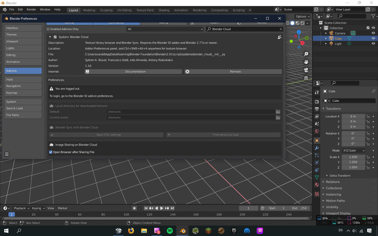 Blender Cloud Login For 2.91 Blender Stack Exchange