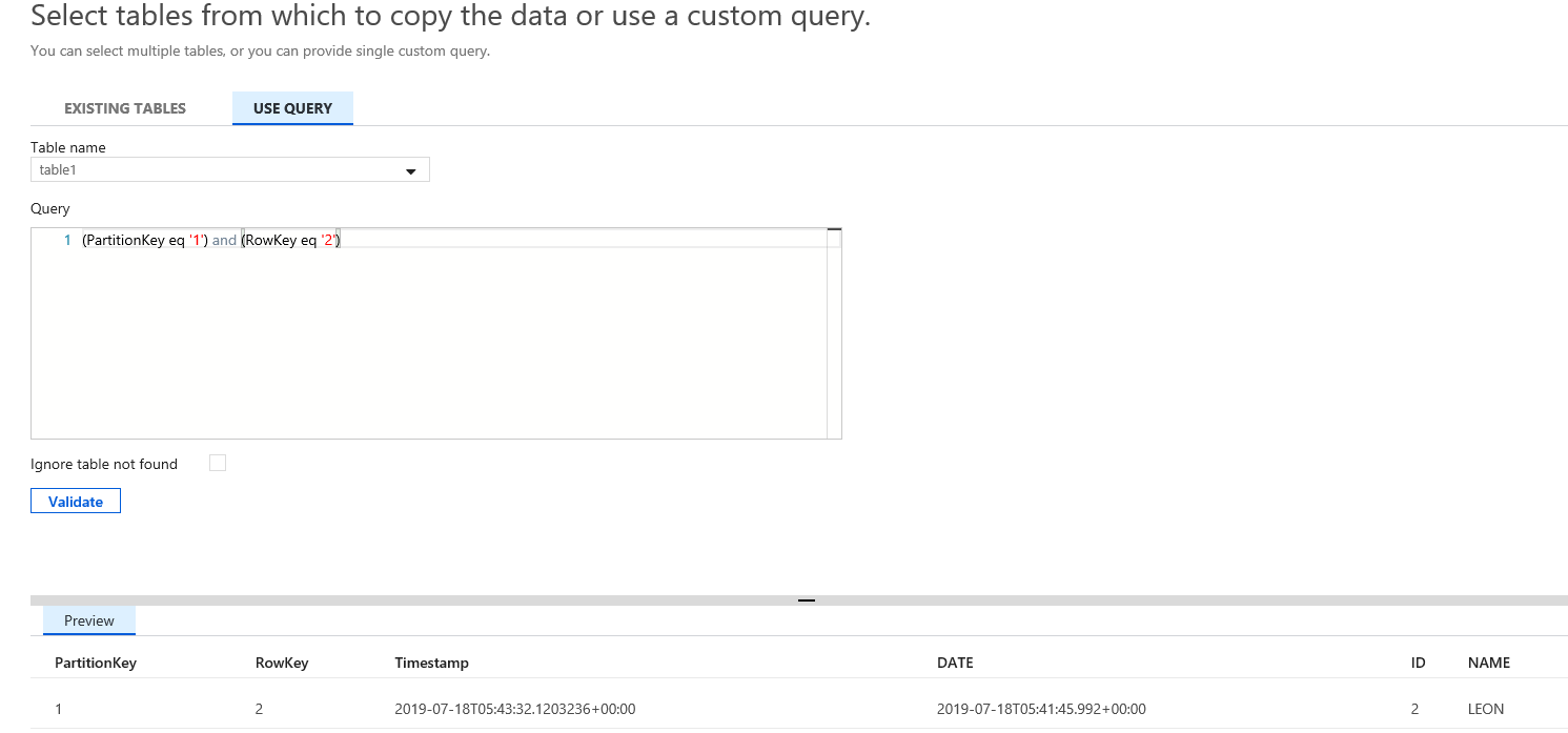 azure Table Storage query CopyPipeline Stack Overflow