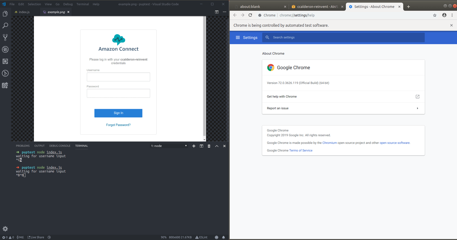 javascript How to use puppeteer to automante Amazon Connect CCP login