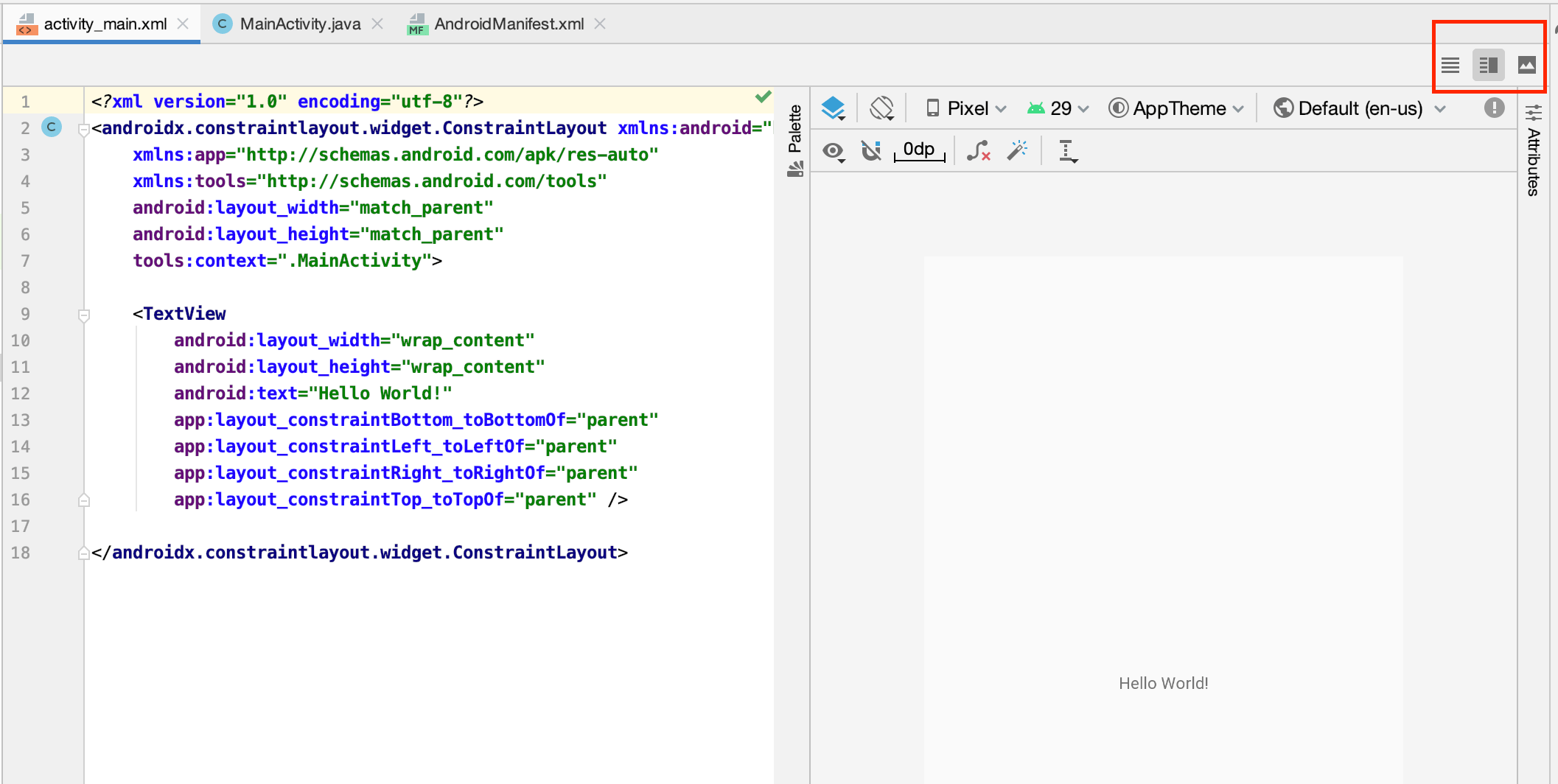 AndroidStudio to show XML code instead of design Gang of Coders