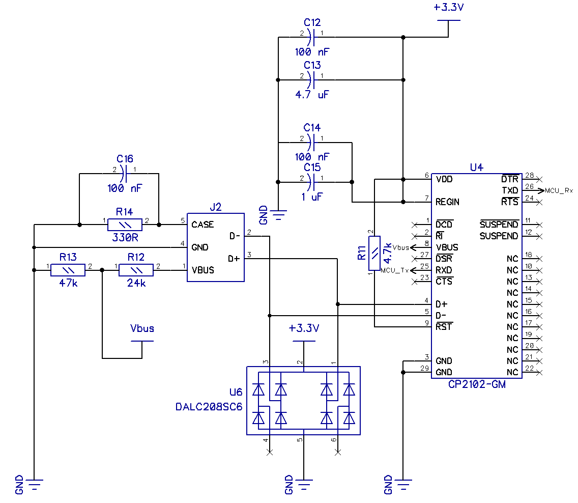 CP2102 bypass capacitors - Electrical Engineering Stack Exchange