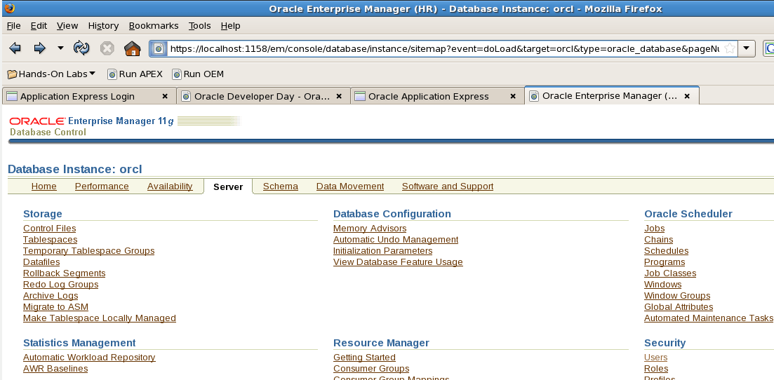sql Creating a new user in Oracle Enterprise Manager 11g Super User
