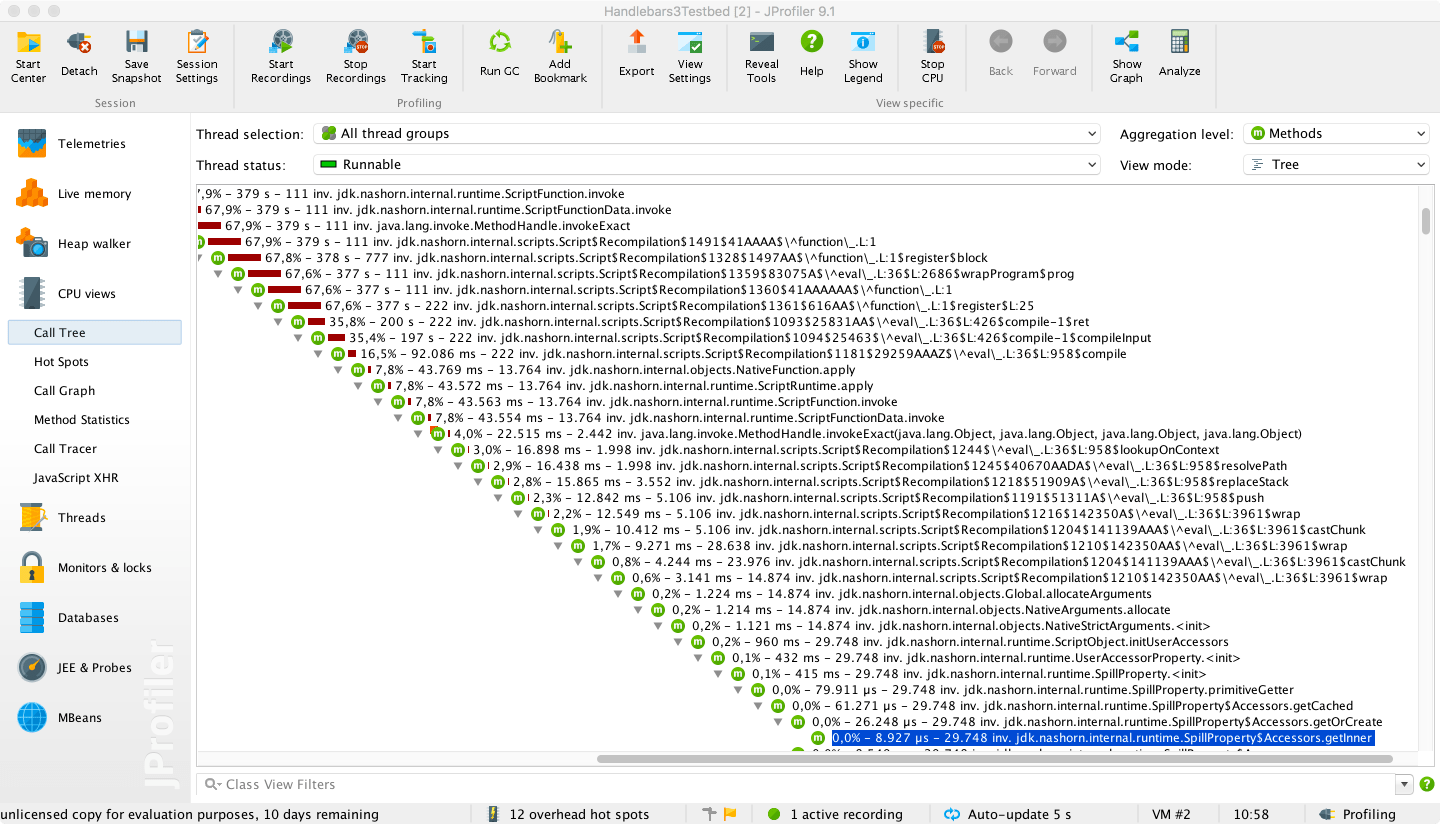 java Profile Nashorn Javascript execution? Stack Overflow