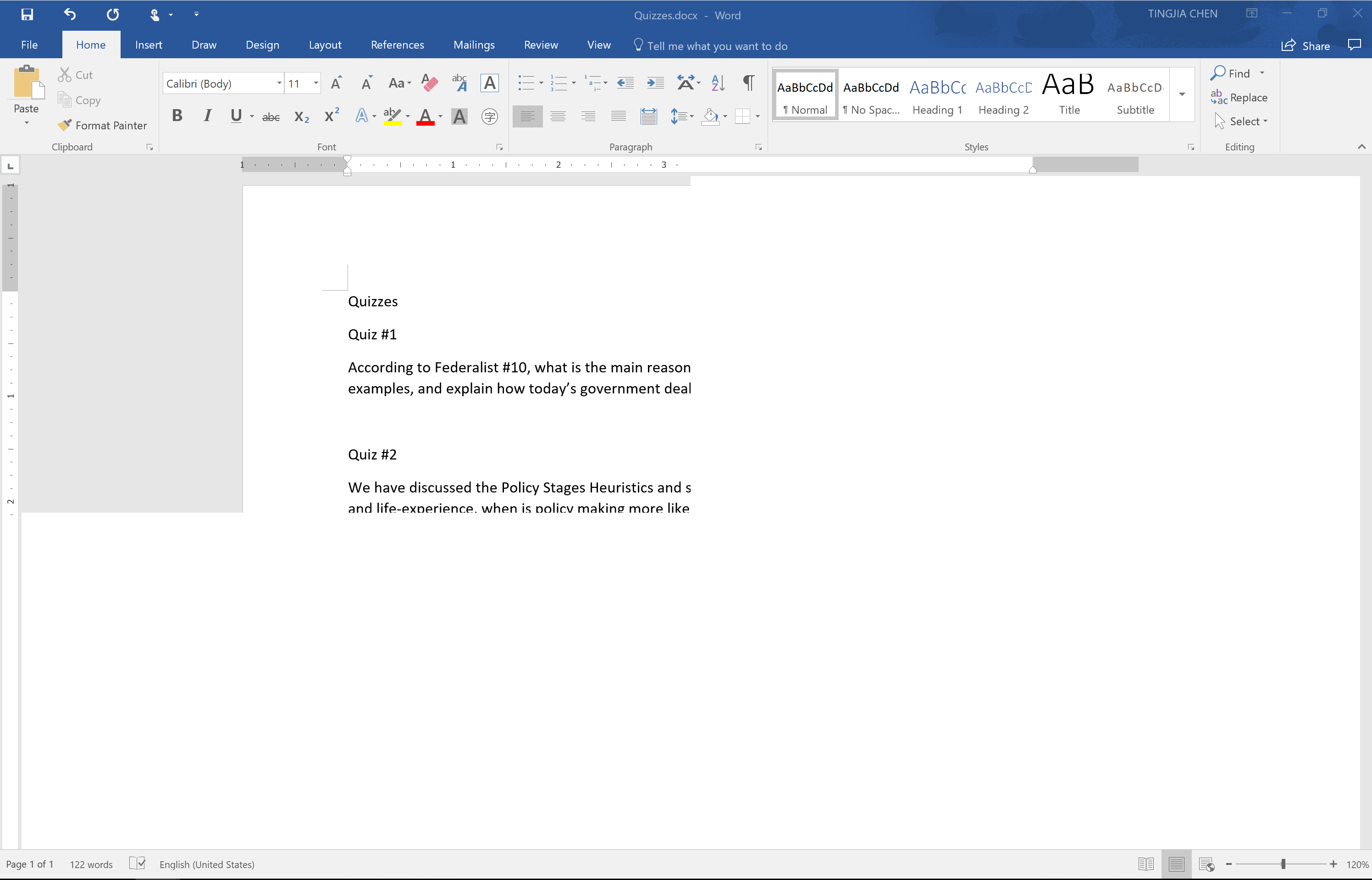 Three quarters of the page goes blank MSWord 2016 Windows 1064bit