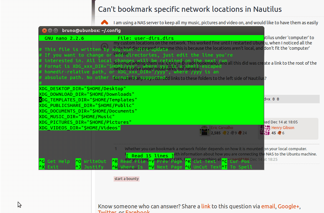 networking Can't bookmark specific network locations in Nautilus