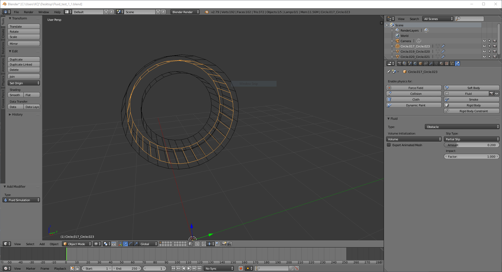 Fluid simulation wont bake with obstacle object and it shape Blender