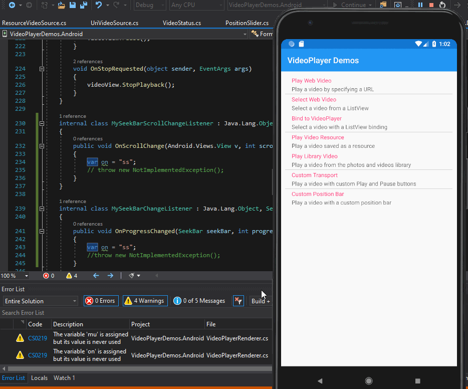 xaml Xamarin Forms Video player (Native) Stack Overflow
