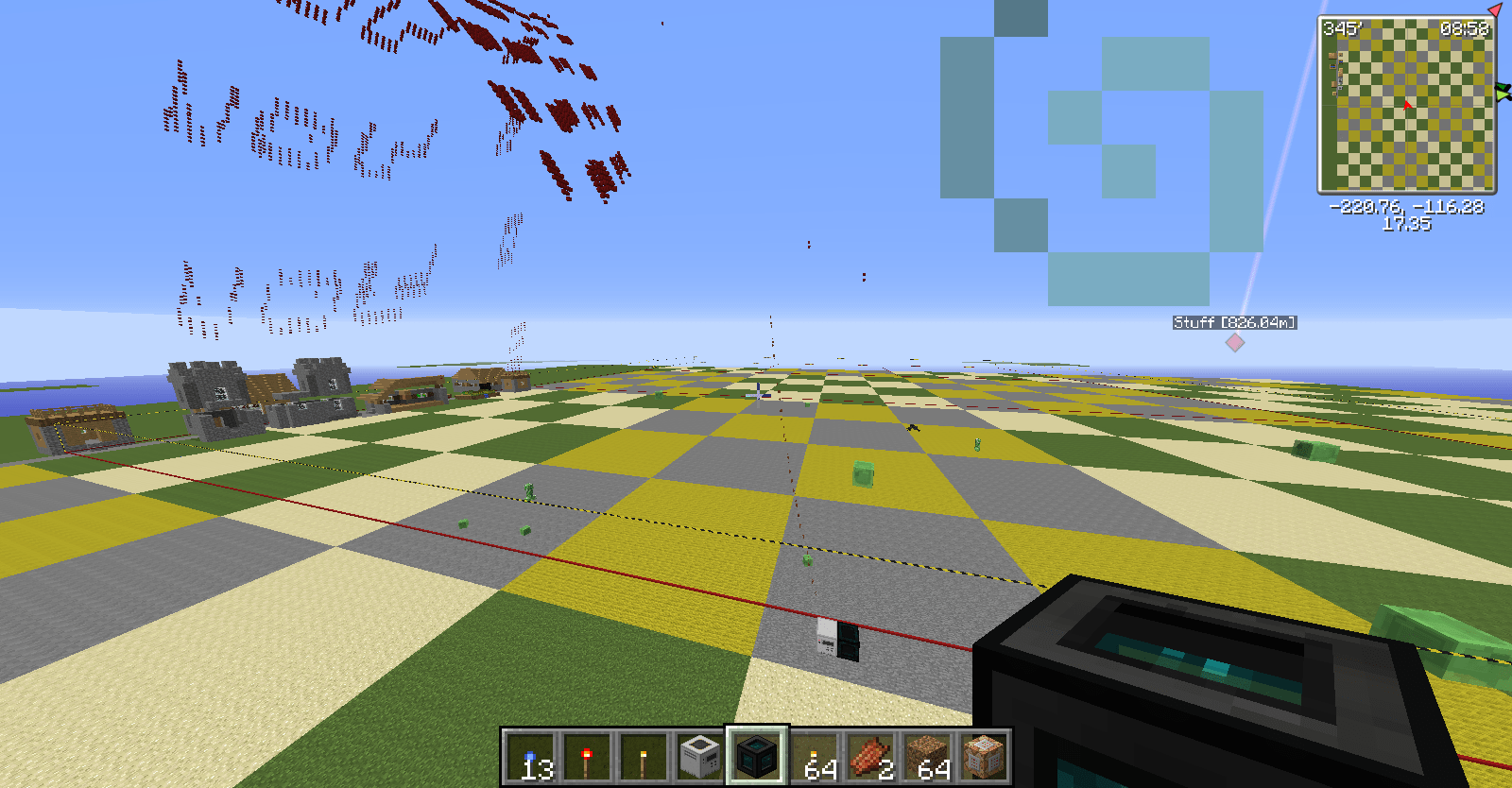 minecraft How to build a Quarry of a size larger than 64x64 in Feed