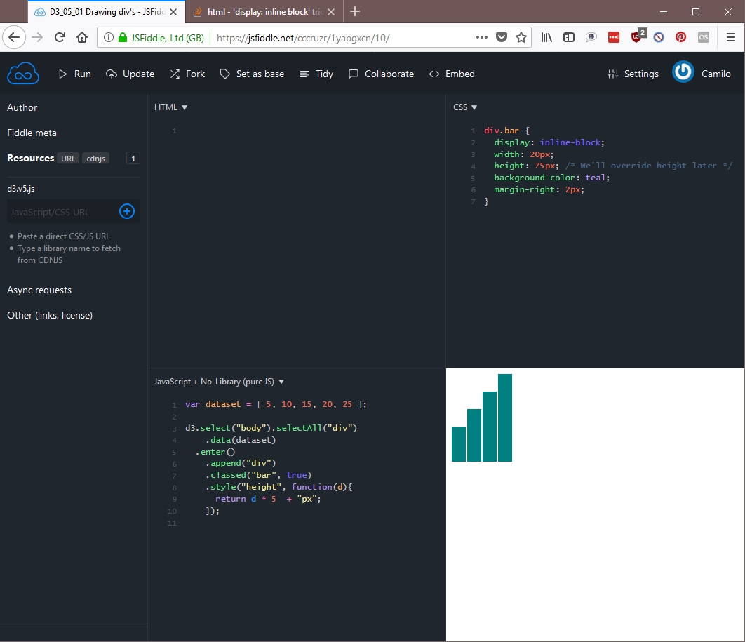 javascript D3.js not rendered properly on Mozilla